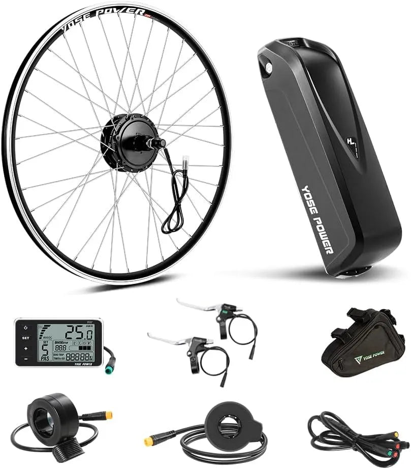 Vélo électrique 700C 13Ah/18Ah, YOSE POWER Kit de Conversion 26'', 27.5'', 28'', tension 36V 250W, puissance 350W pour, Moteur arrière pour Cassette