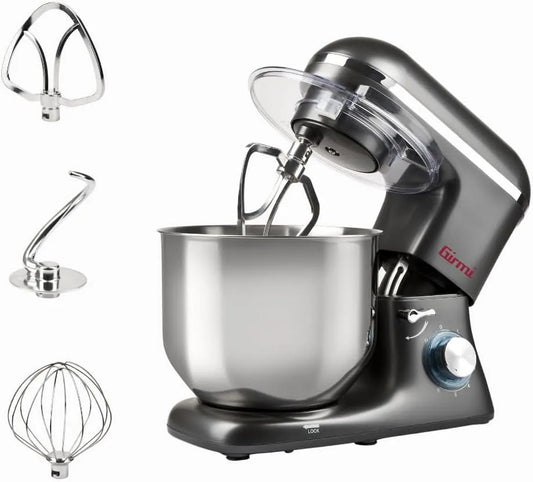 Pétrisseur Planétaire 'Gastronome ' modèle IM46 Girmi, capacité 8 Litres, finition grise Anthracite, puissance 1800 W Max, pâtes jusqu'à à 3kg