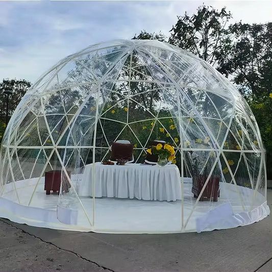Bulles de dôme de jardin Tente à, abri extérieur transparent géodésique pour 8 à 10 personnes pour les patios d'arrière-cour, les tonnelles d'auvent