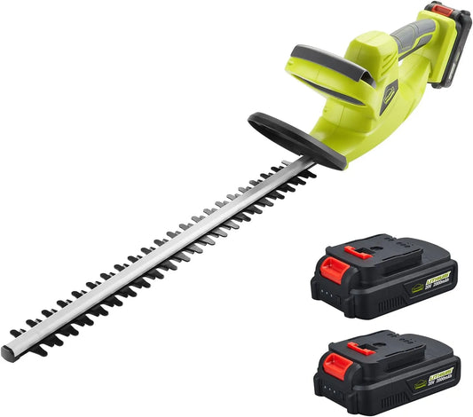 À fonctionnement à fonctionnement sans fil DEWINNER Taille-Haies, avec 2X Batterie 2.0Ah et Chargeur, 65CM Lame Asymétrique, tension 20V