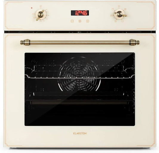 Klarstein four électrique, capacité 70L, puissance 2200W, 50-250 °C, Elizabeth, encastrable, style rétro, CEE A, indépendant