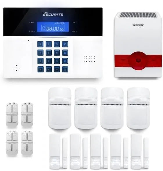 Alarme maison, sans fil DNBi 4 à 5 pièces mouvement + intrusion + sirène extérieure solaire, Compatible Box internet, à fonctionnement