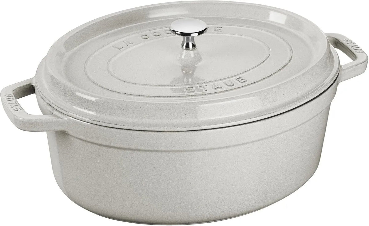 Cocotte STAUB, Truffe Blanche en Fonte avec Picots Ovale 29 CM