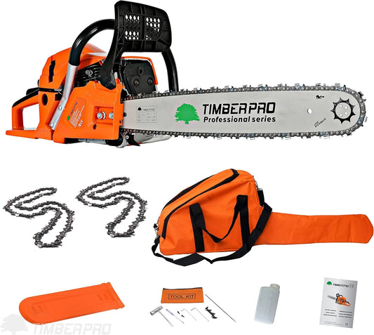 Tronçonneuse cm3, Thermique 62 guide 50 cm avec 2 chaines + housse de transport