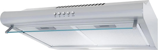 Exquisit hotte aspirante UBH50-020, filtre à graisse métallique, 50 cm de large, 3 niveaux de ventilation, inoxlook, fonctionnement par extraction
