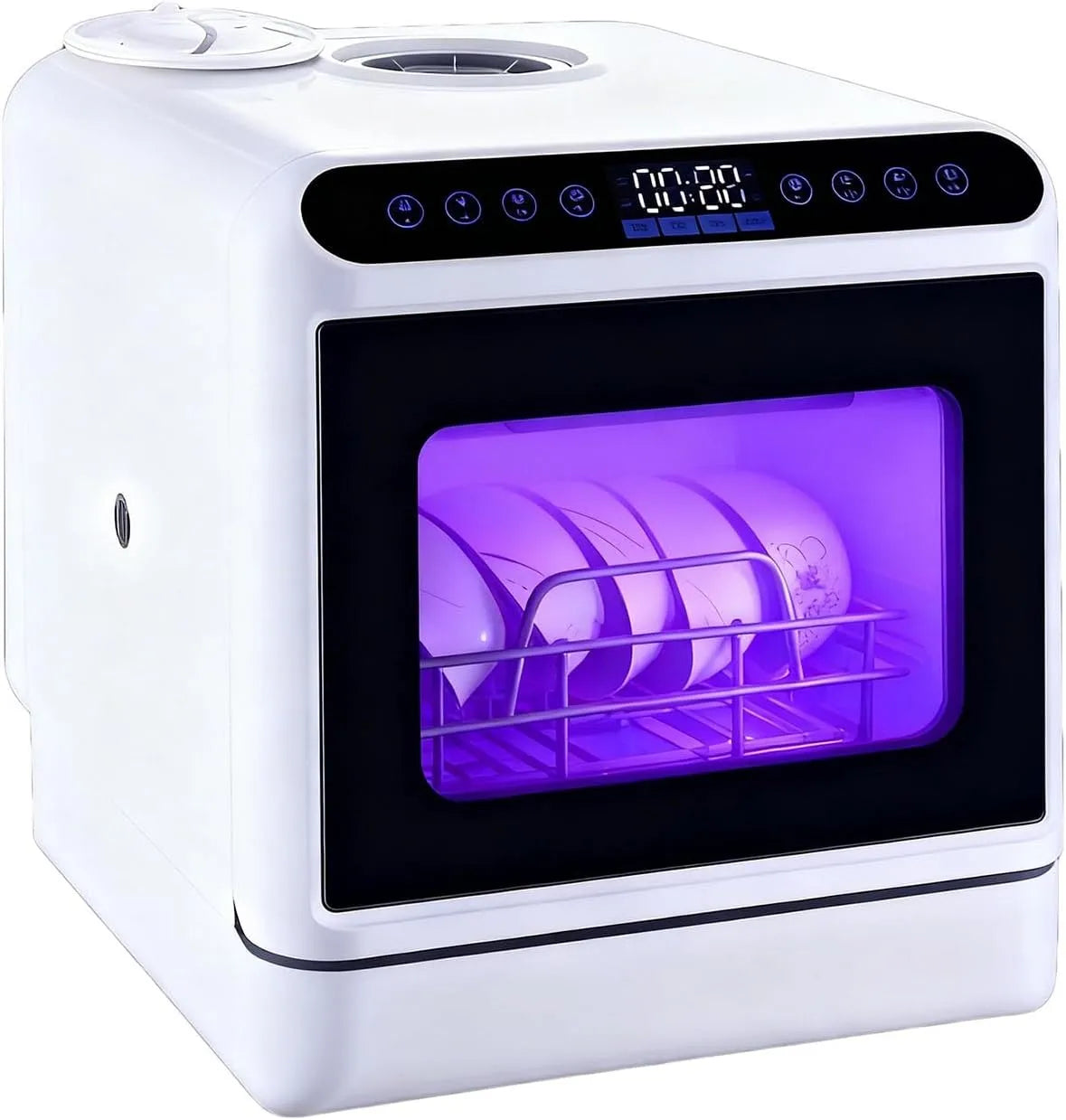 Lave-vaisselle, De Comptoir Portable Avec Réservoir D'Eau 5L, 3 Programmes De Lavage Et Fonction Séchage Automatique, Mini Pour Appartements Et RV