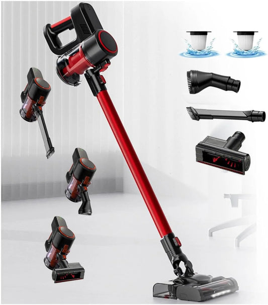 Aspirateur balai, Aspirateur Lavant pour Voiture, Laveur sans Fil 5 en 1 Compact avec Réservoir d'eau 200ml, Maison, Bureaux, Poils d'animaux