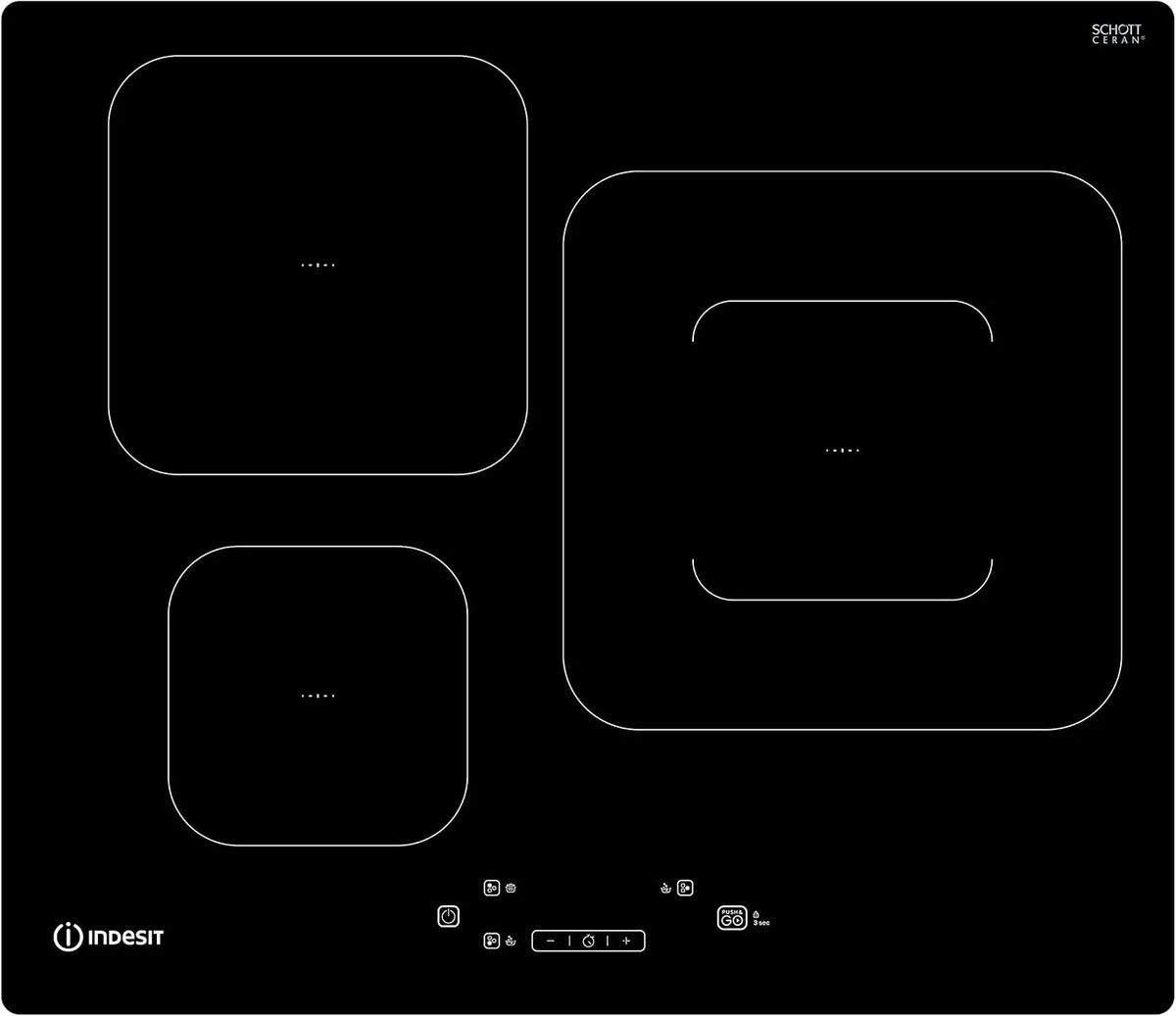 Indesit plaque de cuisson IS33Q60NE FEUX 60 CM, induction 3