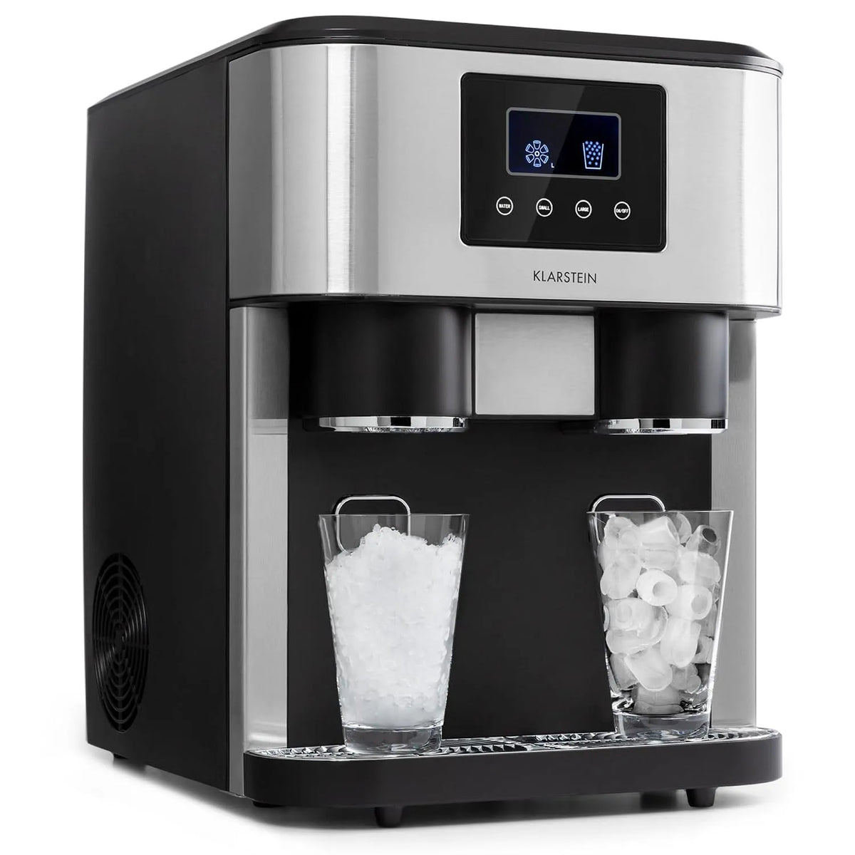 Klarstein machine à glaçons, Fabrique Rapidement Jusqu'à 15kg de Glacons Concassée ou en Balles, Capacité de 1.8L, Ice Maker avec Alarme