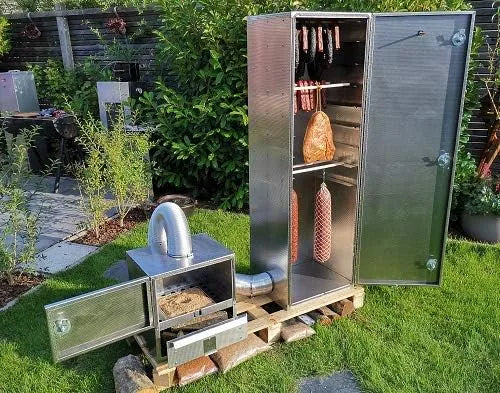 Fumoir, à froid 140 x 45 x 35 cm avec générateur de fumée externe en acier inoxydable 1.4016 Cr., Générateur électrique