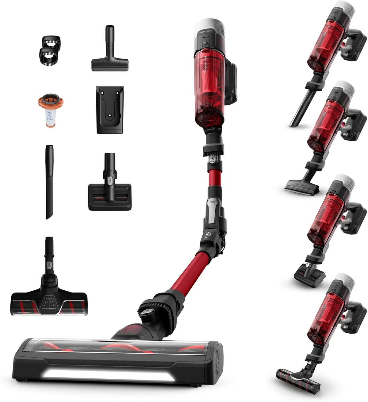 Rowenta aspirateur balai Flex9.60 100AW RH2099WO, X-Force, sans fil multifonction, Ultra léger, Autonomie 45 minutes, Tube Flex, Performant