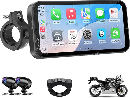 W603D Carpuride, écran Tactile IPS Portable 6,3', Bluetooth, Autoradio sans Fil Carplay et Android Auto avec Caméra Embarquée 4K