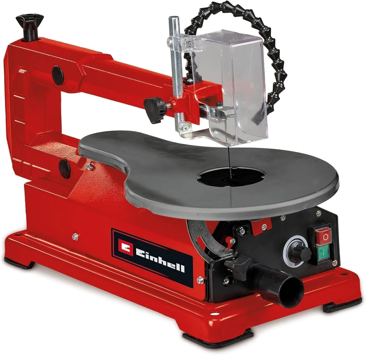 Einhell Scie à chantourner TC-SS 406 E, hauteur de coupe de 50 mm, Livré avec 2 lames, puissance 120 W, réglable jusqu'à 47°