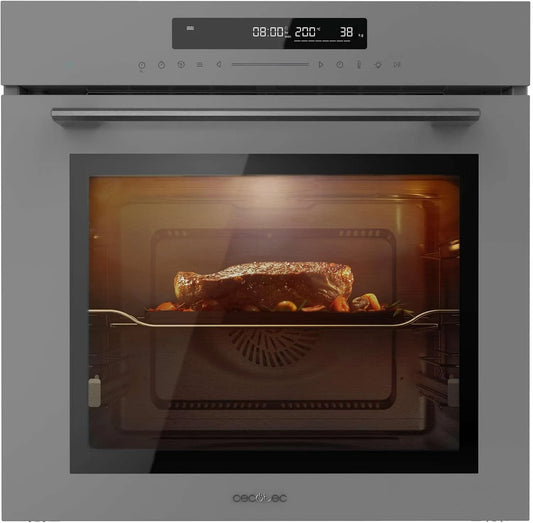 Cecotec four SM406000, capacité 72L, Mode Eco et Décongélation, Steam Assist, Electronic Timer, Encastrable 60cm Bolero Hexa Glass Grey A+. 2900W