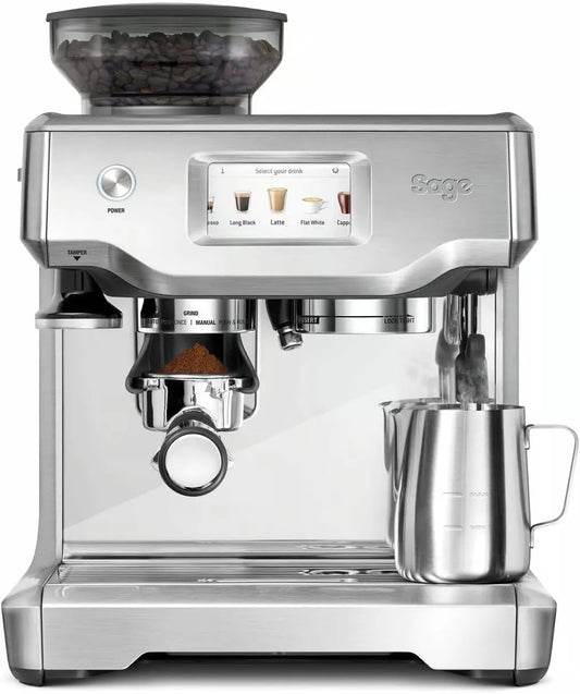 Sage machine à café, 5 Programmes, Machine Expresso, The Barista Touch, avec Mousseur à Lait Automatique & Moulin Intégré, Écran Tactile