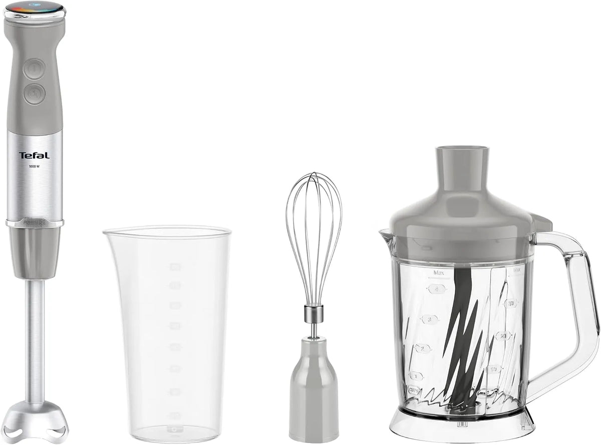 Tefal mixeur HB67MB30, Hachoir XL 5 en 1, mode silencieux, Quickchef + plongeant, technologie lame Powelix