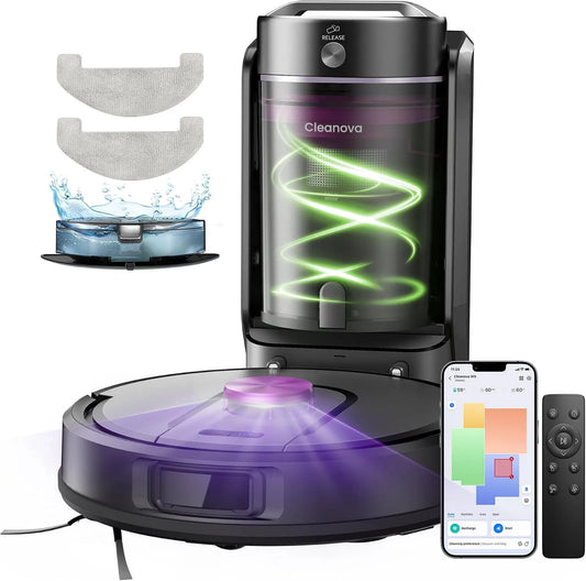 Aspirateur W15 180Min Vexilar Robot, Connecté par Remote, Vexilar Robot Laveur 10,000Pa avec Station sans Sac Vidage Automatique, Alexa, APP