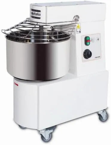À Spirale Tête et Cuve Fixe Pétrin Professionnel, capacité 48 Litres, Monophasé 230V, Resto Italia