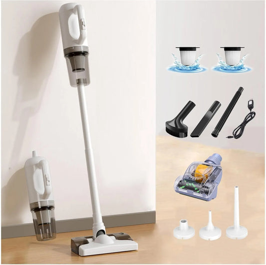 Aspirateur balai 35Min, Aspirateur sans Fil pour Voiture, Laveur sans Fil 5 en 1 Compact, Léger, Autonomie, Maison, Bureaux, Poils d'animaux