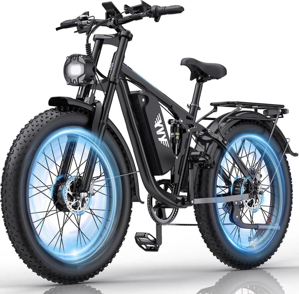 Vélo électrique C26 180Nm YVY Pro, Autonomie 120km, VTT Électrique 7 niveaux de vitesse, Fat Bike Électrique, Double Disque