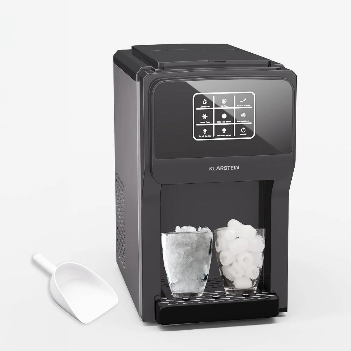 Klarstein machine à glaçons kg/24, poids 20 kg, 24 h, modèle kg, distributeur d'eau, finition noire, ArcticBlend 3-en-1, réservoir 6 L