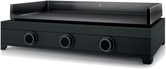 Plancha gaz Modern gaz Forge Adour, largeur 75 cm, 3 brûleurs, Chassis Acier finition noire