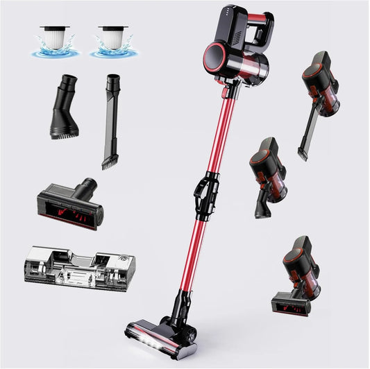 Aspirateur balai, Aspirateur Laveur sans Fil pour Voiture, Laveur sans Fil 5 en 1 Compact avec Réservoir d'eau 200ml, Maison, Bureaux, Poils d'animaux