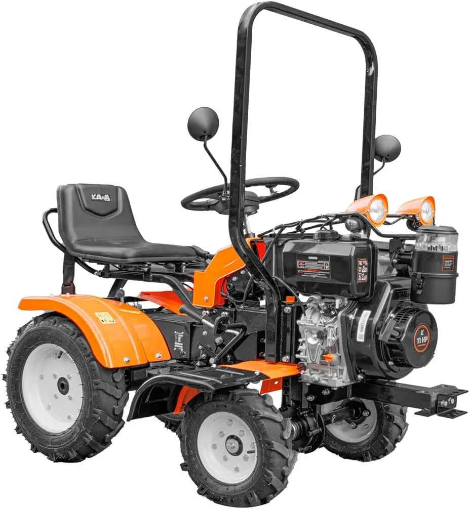 Tracteur Cultivateur Diesel Démarreur électrique 4 niveaux de vitesse 11HP Kawapower Mini
