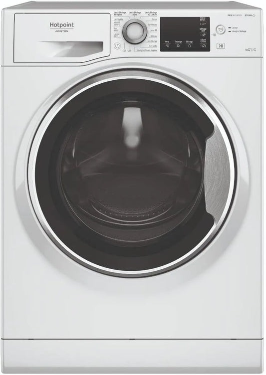 Hotpoint lave-linge NDBD107489WSAFR, Séchage 7 kg, Essorage 1400 tr/min, Séchant Steam Hygiène, finition blanche, Capacité Lavage 10 kg, Pose Libre
