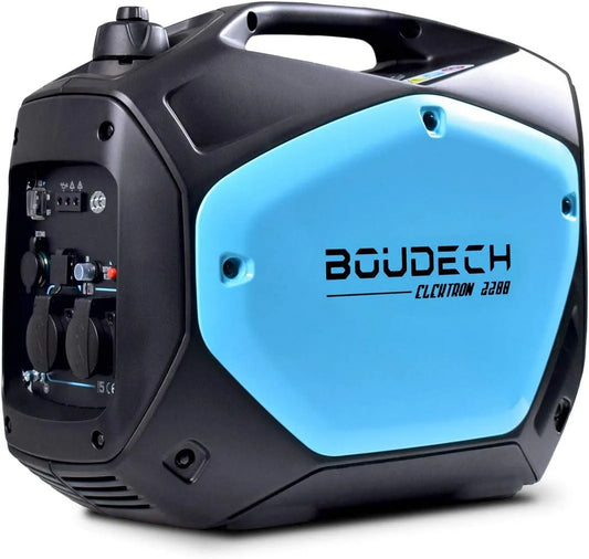 Générateur électrique 2200 BOUDECH - Elektron, Groupe électrogène 2200W à économie d'énergie, 4HP avec Moteur OHV 4 Temps, numérique à onduleur 2KW
