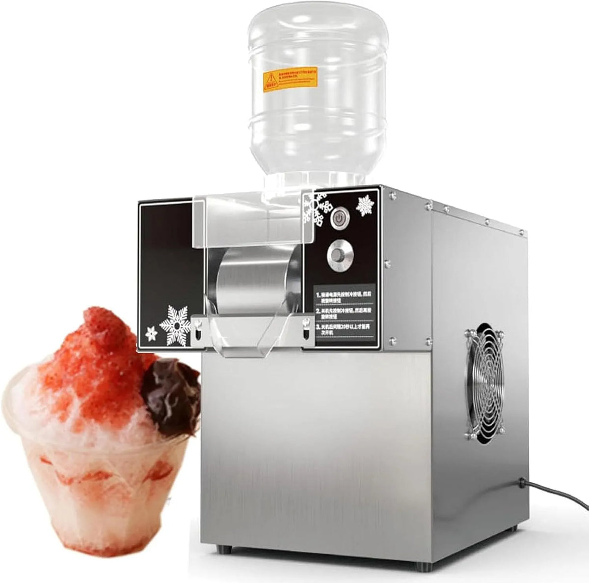 Machine à glace Mechanical-180KG RayGenius, 60kg/24h, CoréEnne Petit Flocon De Neige Refroidissement Continu Lait Mangue Bingsu Shaver