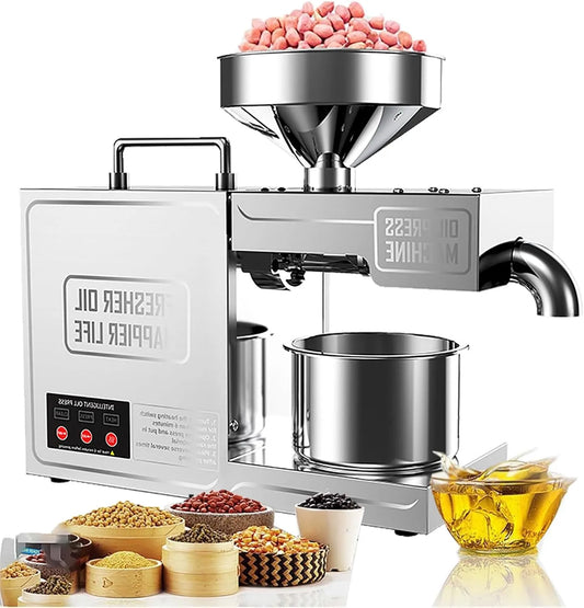 Presse à huile, Machine à huile électrique automatique pour la maison, avocat, lin, ricin, canola, puissance 820 W, extraction à froid et à chaud