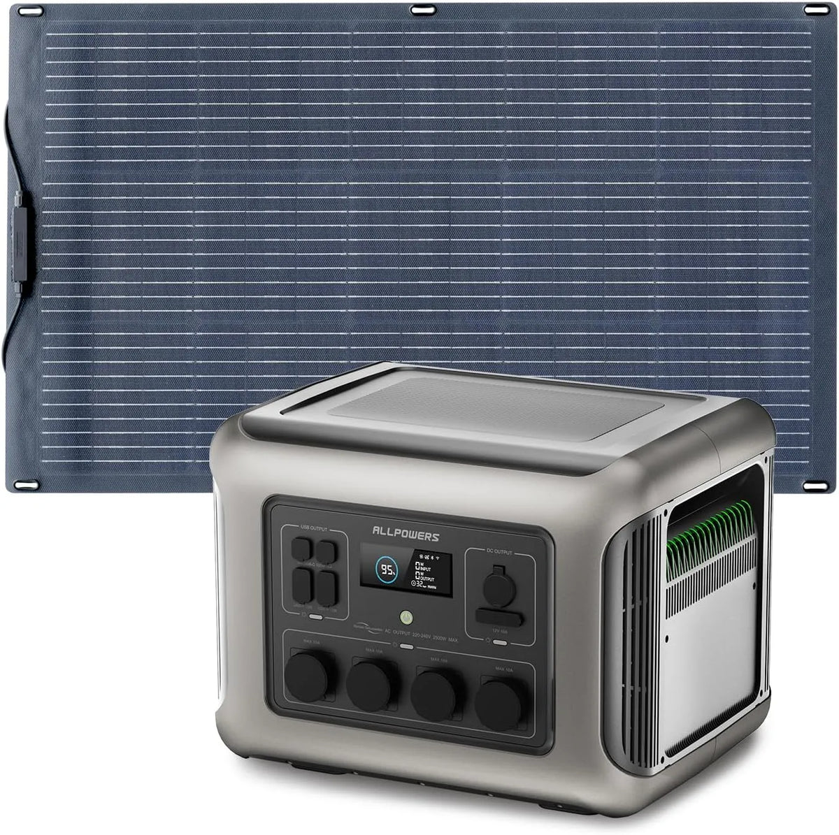 Générateur électrique R2500 IP68 LiFeP04 ALLPOWERS, batterie, solaire pour Chargement rapide, camping-car, jardin, toit