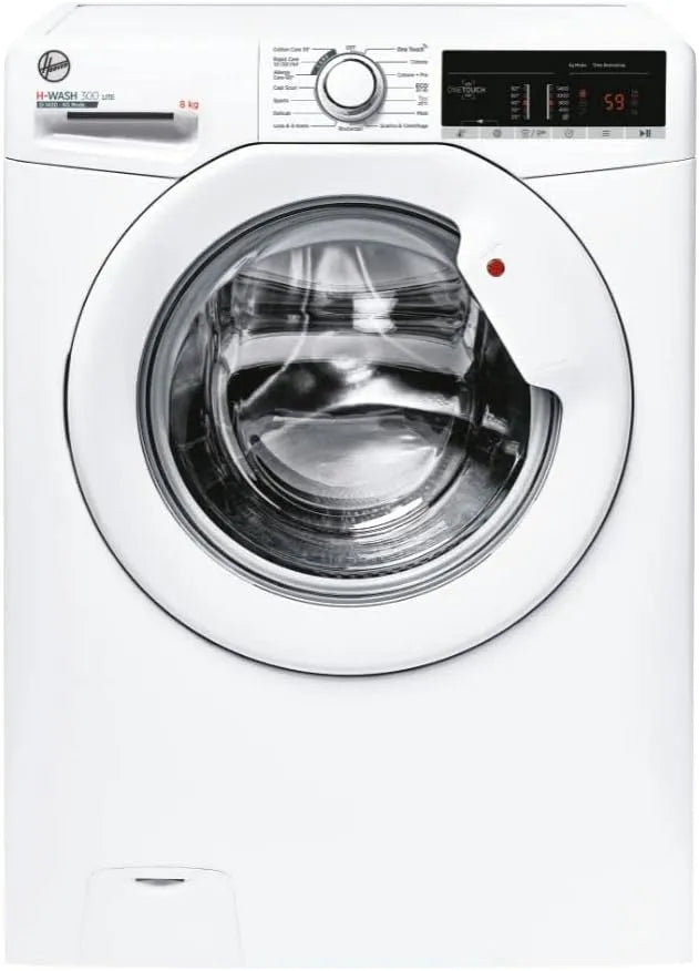 Hoover lave-linge H3W 48TE-11 H-WASH 300 LITE, 85-52-60 cm, connectivité NFC, Autonome, finition blanche, poids 8 kg, 1400 tr/min