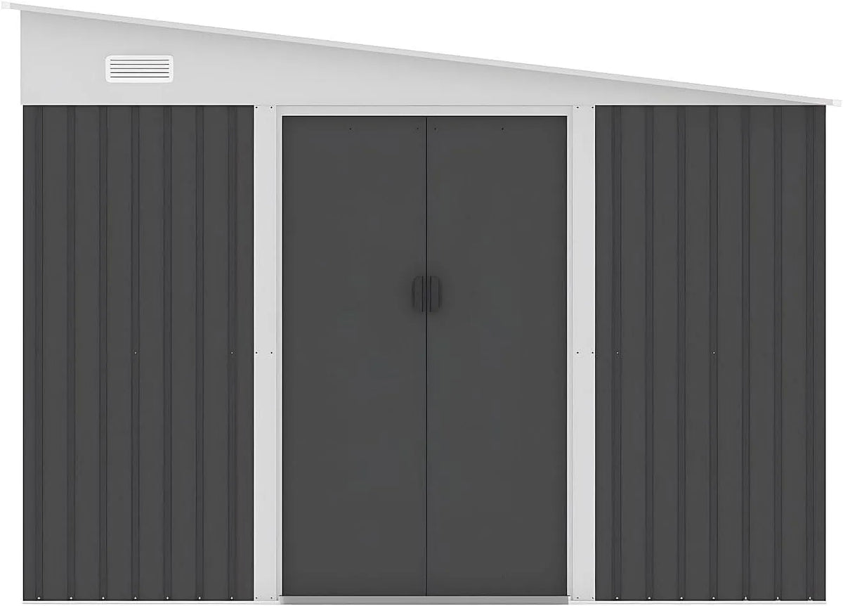 Abri de jardin, Daxton, métal adossé en Acier galvanisé Anthracite 9,76 m²