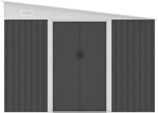 Abri de jardin, Daxton, métal adossé en Acier galvanisé Anthracite 9,76 m²
