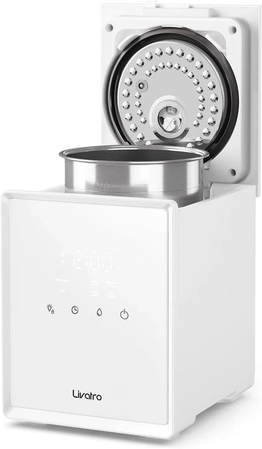 Chambre Top-Fill Humidificateur d'Air, Timer, le Bureau, capacité 3L Humidificateur à Brouillard Chaud en Acier Inoxydable, pour la Maison