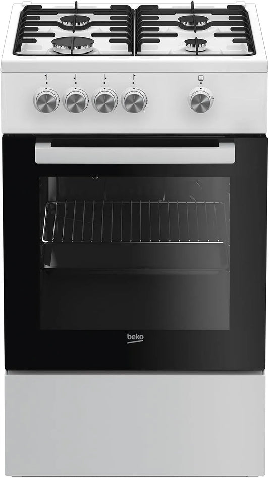 Beko modèle fsg52000dwc, Autonome, Avant, finition blanche, Cuisine, Rotatif, Gaz
