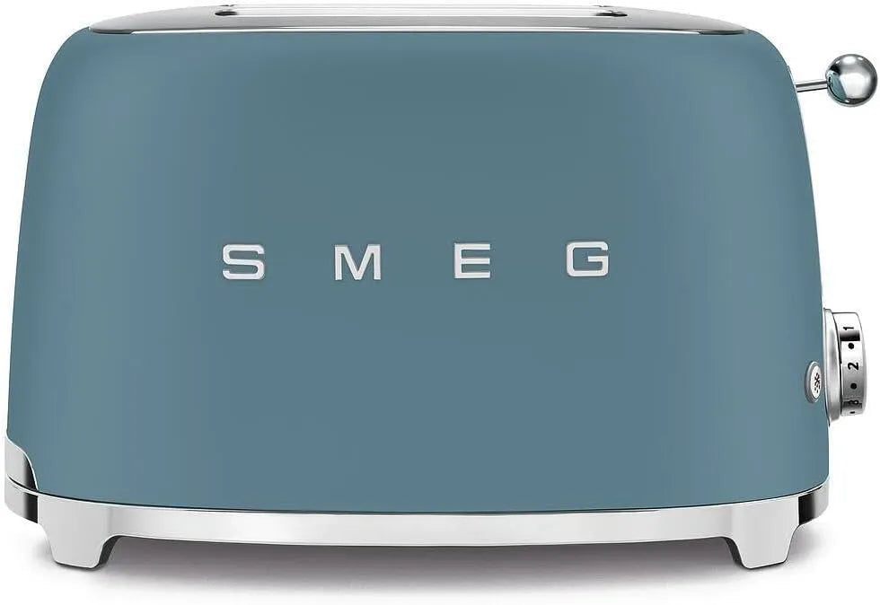 Smeg grille-pain TSF01SBMEU, 2 Fentes 36 mm, puissance 950 W, 2 Tranches, 6 Niveaux de Brunissage, Fonction Chauffage, Décongélation et Bagel