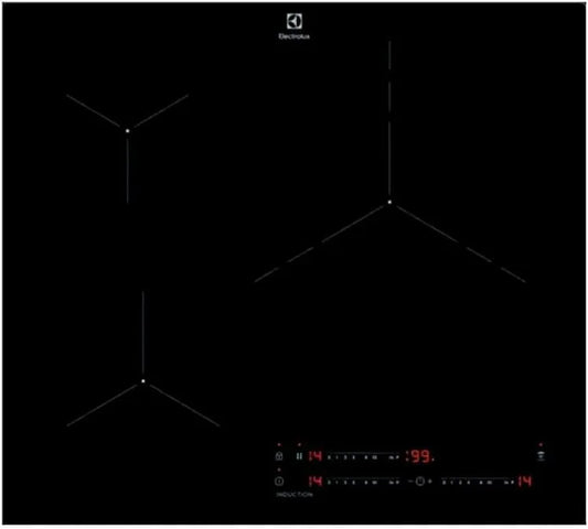Electrolux plaque à induction LIT6340CK Hob2Hood, largeur 60 cm, 3 zones de cuisson, fonction PowerBoost, système, minuteur individuel, finition noire