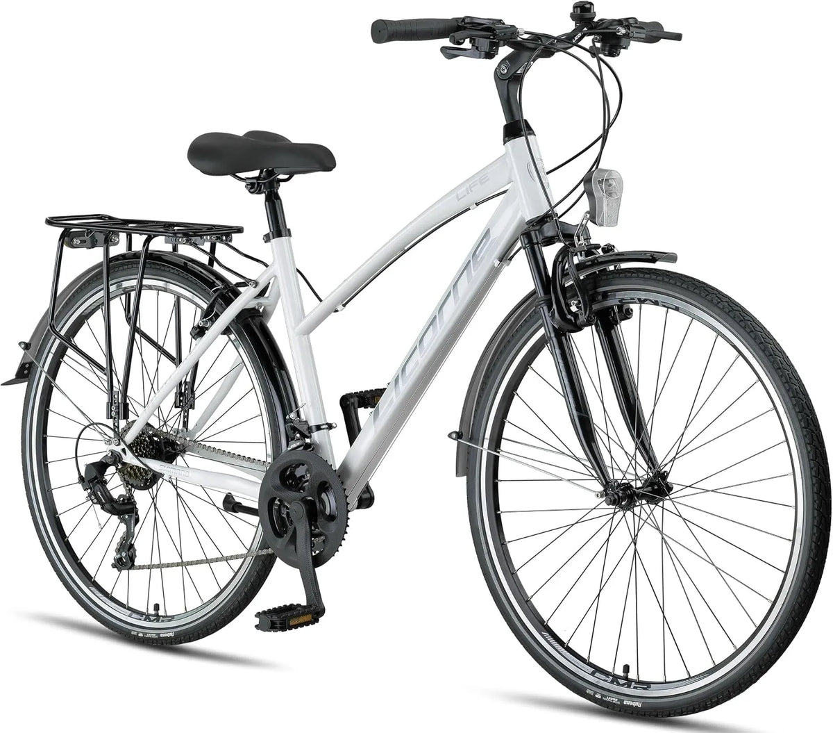 Vélo Licorne Bike, de trekking de de 28 pouces, Dérailleur Shimano 21 niveaux de vitesse, Life-L-V., Pour garçons, filles, femmes et hommes, VTT