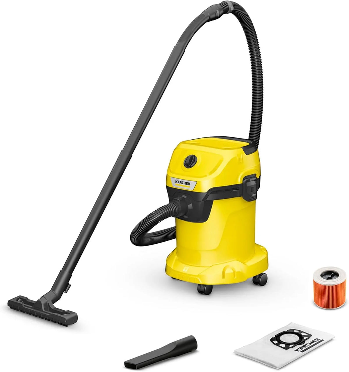 Kärcher aspirateur, Puissance: 1000W, Flexible d'Aspiration: 2m, Buses Sol & Fentes, Eau et Poussières WD 3 V-17/4/20, Fonction Soufflage