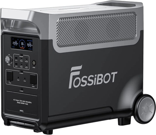 Générateur électrique F3600 LiFePO4 CA 230 V FOSSiBOT Pro, FOSSiBOT Pro Solaire Portable, Station Électrique Portable, camping, crête 7200 W