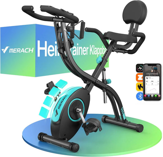 Vélo, tension 1 V, 4 en 1 D'Appartement Pliable avec Résistance Magnétique 16 Niveaux, Écran LCD, Mesure du Pouls, Bande de Résistance
