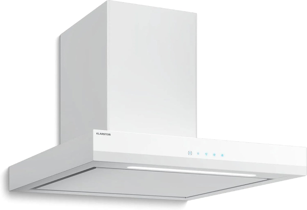 Klarstein hotte aspirante, Velaire 60 cm, 3 niveaux de vitesse, Hotte Murale Silencieuse, 600 m³/h, 3 niveaux de vitesse, Filtre Charbon