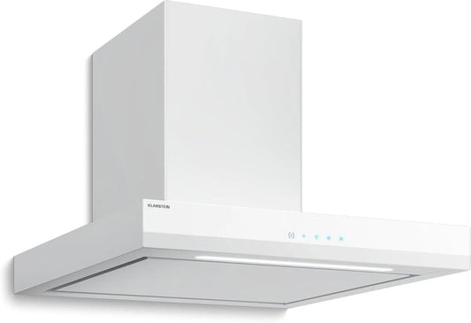 Klarstein hotte aspirante, Velaire 60 cm, 3 niveaux de vitesse, Hotte Murale Silencieuse, 600 m³/h, 3 niveaux de vitesse, Filtre Charbon