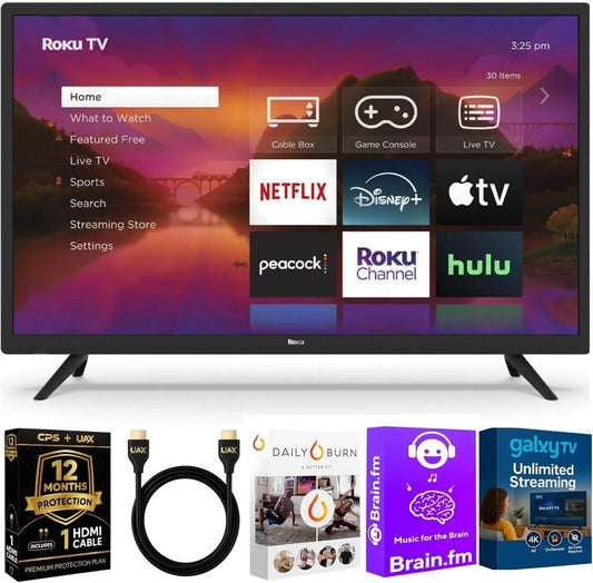 Smart TV HD 40 1080p Roku Ensemble TV, Full ' Select Series, plan de protection CPS 1 an + kit, télécommande vocale, mode Bluetooth, Écran LED