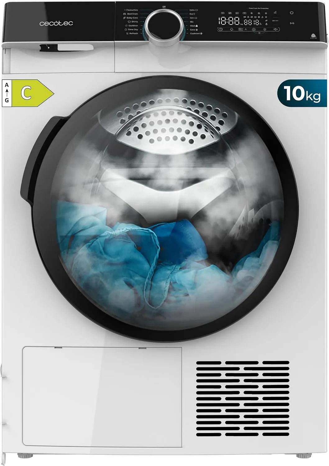 Cecotec sèche-linge 10505, Classe Équivalente A+++, à Pompe à Chaleur 10 kg Bolero Dresscode Dry Inverter, 14 programmes, Repassage Facile