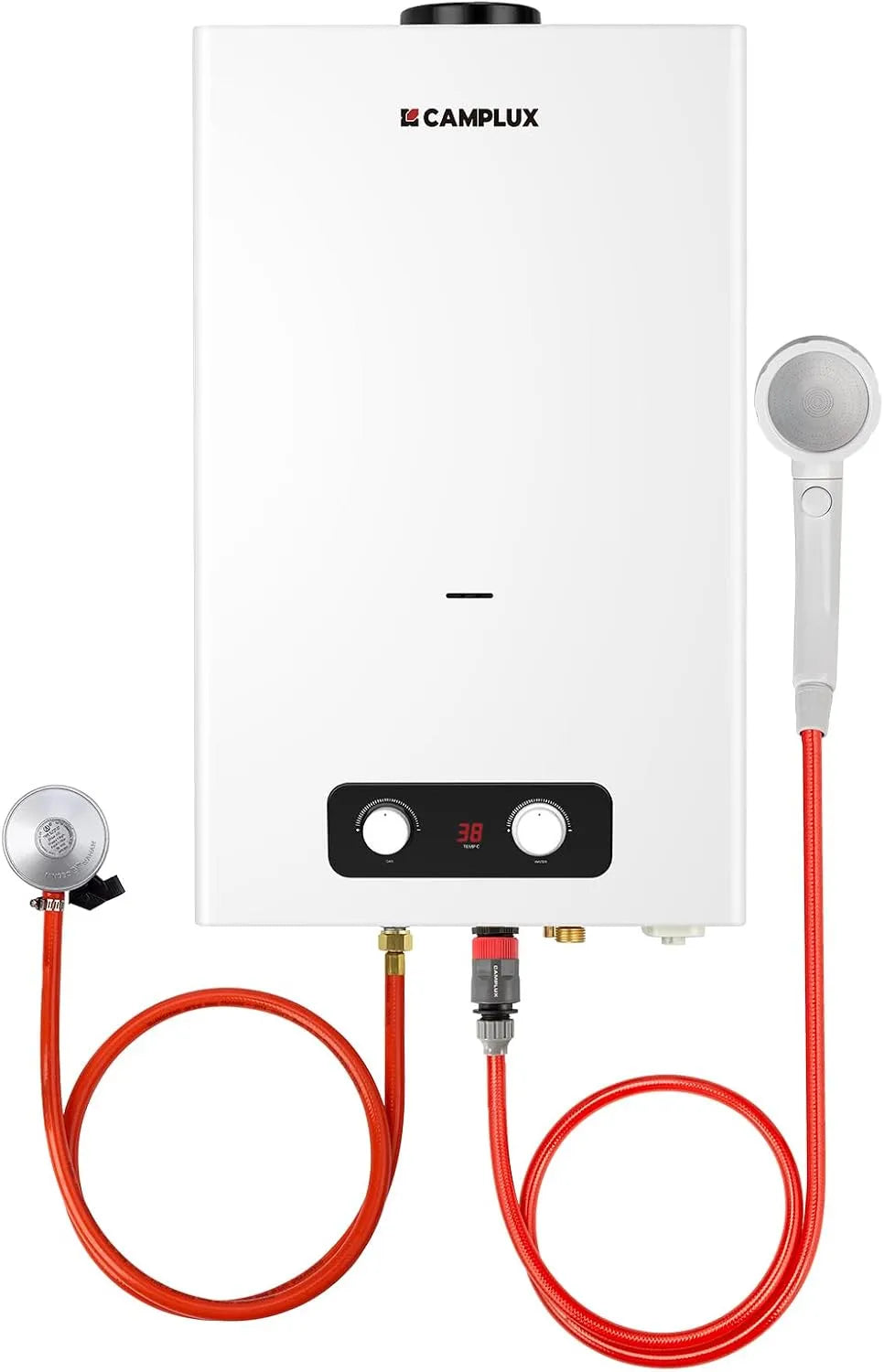 Chauffe-eau électrique BD422, à Gaz 16 Litres, 37/28-30mbar, puissance 32kW, CAMPLUX Extérieur, Douche au Gaz Propane, Butane, pour Camping, Jardin