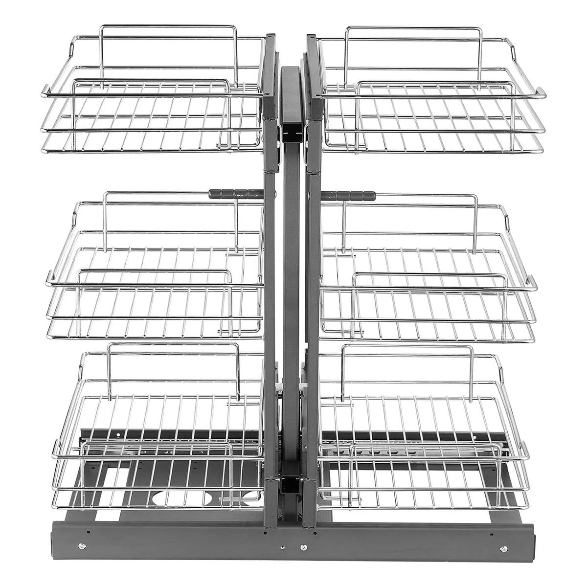 Vevor, Panier de Rangement en Acier au Carbone Chromé Magique, Organisateur Coulissant d'Angle à Ouverture de 38 cm de Largeur, Maison
